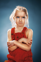 Image showing Beautiful portrait of a disaffected little girl 