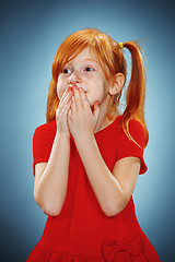 Image showing Beautiful portrait of a surprised little girl 