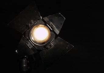 Image showing Studio floodlight on black background