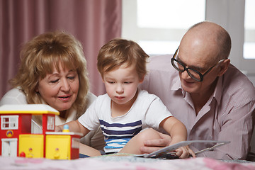 Image showing Happy time with grandson