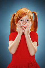 Image showing Beautiful portrait of a surprised little girl 