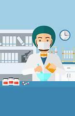 Image showing Pharmacist preparing medicine.