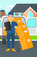 Image showing Man delivering boxes.