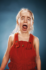 Image showing Portrait of a little girl. She is crying