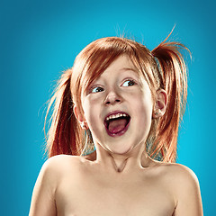 Image showing Beautiful portrait of a happy little girl smiling