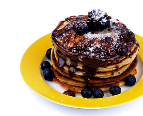 Image showing Pancakes with Berries