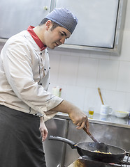 Image showing Chef Cooking Pasta