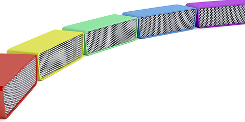 Image showing Colorful wireless speakers