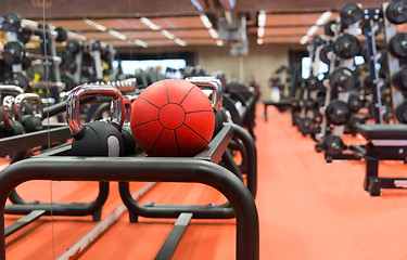 Image showing medicine ball and sports equipment in gym