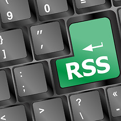 Image showing RSS button on keyboard close-up vector illustration