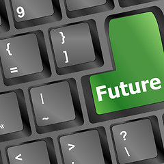 Image showing future time concept with key on computer keyboard vector illustration