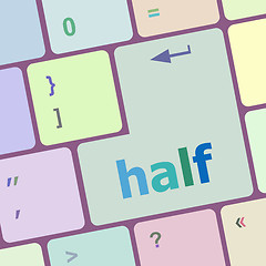 Image showing half word on computer pc keyboard key vector illustration
