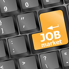 Image showing Job market key on the computer keyboard vector illustration