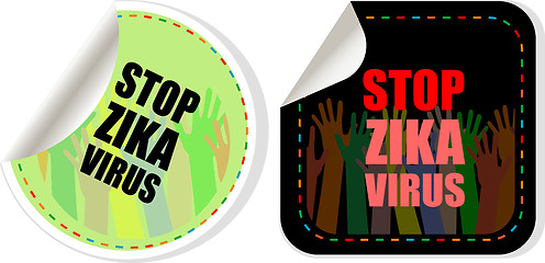 Image showing Zika virus symbol. Zika virus disease - transmission. Pest control. Linear design. Isolated vector illustration.