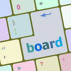 Image showing board button on computer pc keyboard key vector illustration