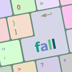 Image showing fall button on computer pc keyboard key vector illustration