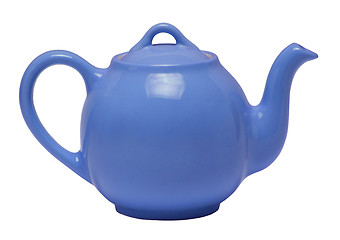 Image showing Blue Teapot Against White Background