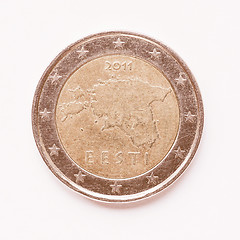 Image showing  Estonian 2 Euro coin vintage