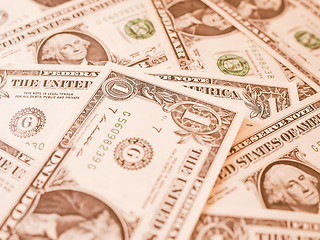 Image showing  Dollar notes 1 Dollar vintage