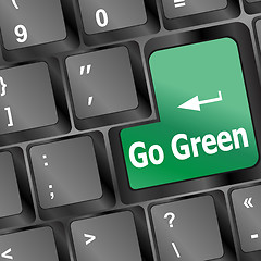 Image showing A keyboard with a key reading Go Green vector illustration