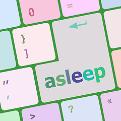 Image showing Keyboard with enter button, asleep word on it vector illustration