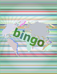 Image showing bingo word on business digital touch screen vector illustration