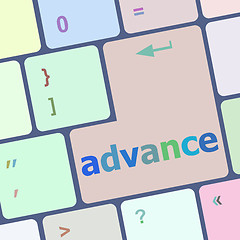 Image showing advance on computer keyboard key enter button vector illustration