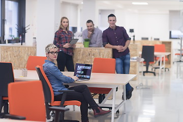 Image showing business people group portrait at modern office