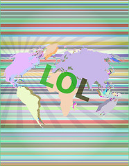 Image showing social concept: words lol is a marketing on digital screen vector illustration