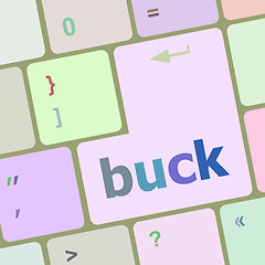 Image showing button with buck word on computer keyboard keys vector illustration