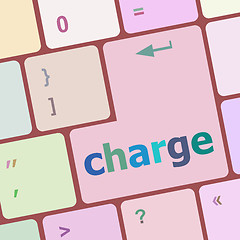 Image showing charge button on computer pc keyboard key vector illustration