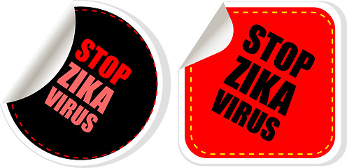 Image showing zika virus text  web icon button isolated on white. vector illustration
