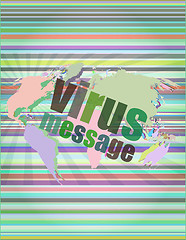 Image showing internet concept: words virus message on digital screen vector illustration