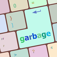 Image showing garbage word on computer pc keyboard key vector illustration