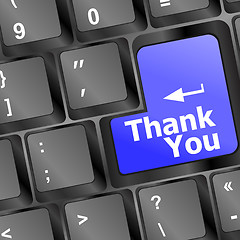 Image showing Computer keyboard with Thank You key, business concept vector illustration