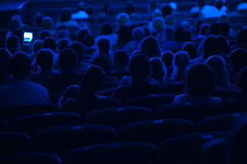 Image showing Audience in the cinema. Silhouette.