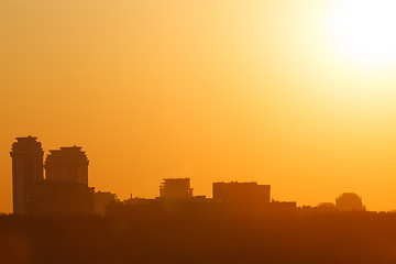 Image showing Beautiful sunset in the city