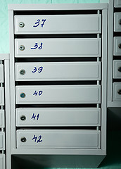 Image showing Mailboxes with flat numbers.