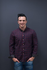 Image showing portrait of young startup business man in plaid shirt