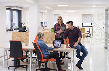 Image showing business people group portrait at modern office