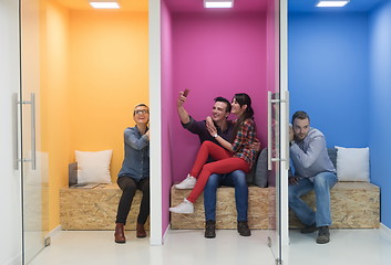 Image showing group of business people in creative working  space