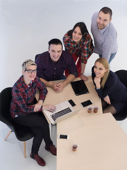 Image showing aerial view of business people group on meeting