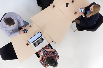 Image showing aerial view of business people group on meeting