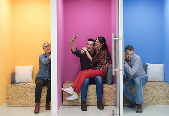 Image showing group of business people in creative working  space