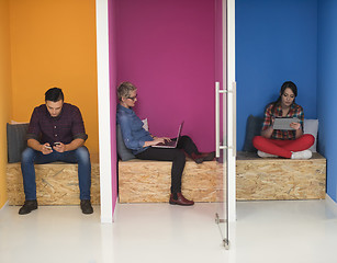 Image showing group of business people in creative working  space