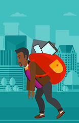 Image showing Man with backpack full of devices.