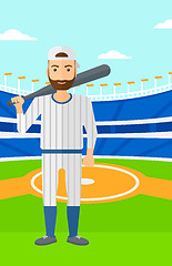 Image showing Baseball player with bat.