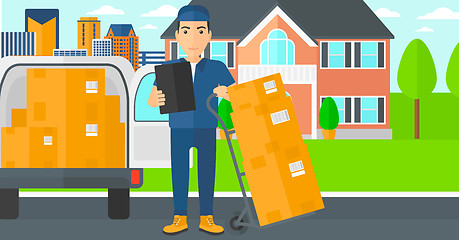 Image showing Man delivering boxes.