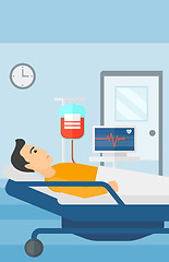 Image showing Patient lying in hospital bed.