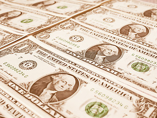 Image showing  Dollar notes 1 Dollar vintage